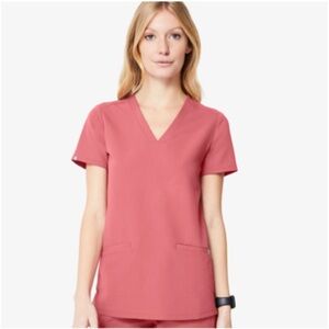 Women's Pink V-Neck Scrub Top